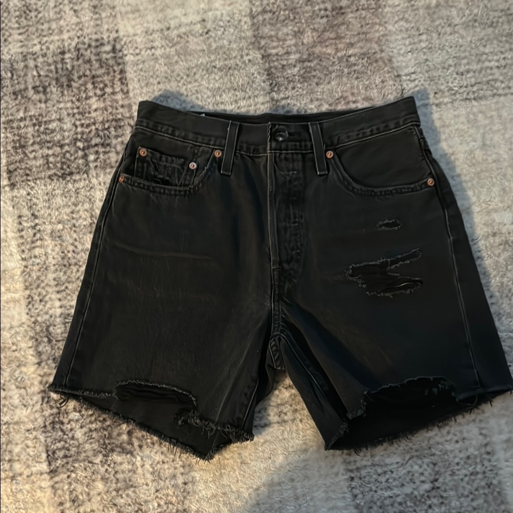 Levi's Black Denim Cut-Off Shorts